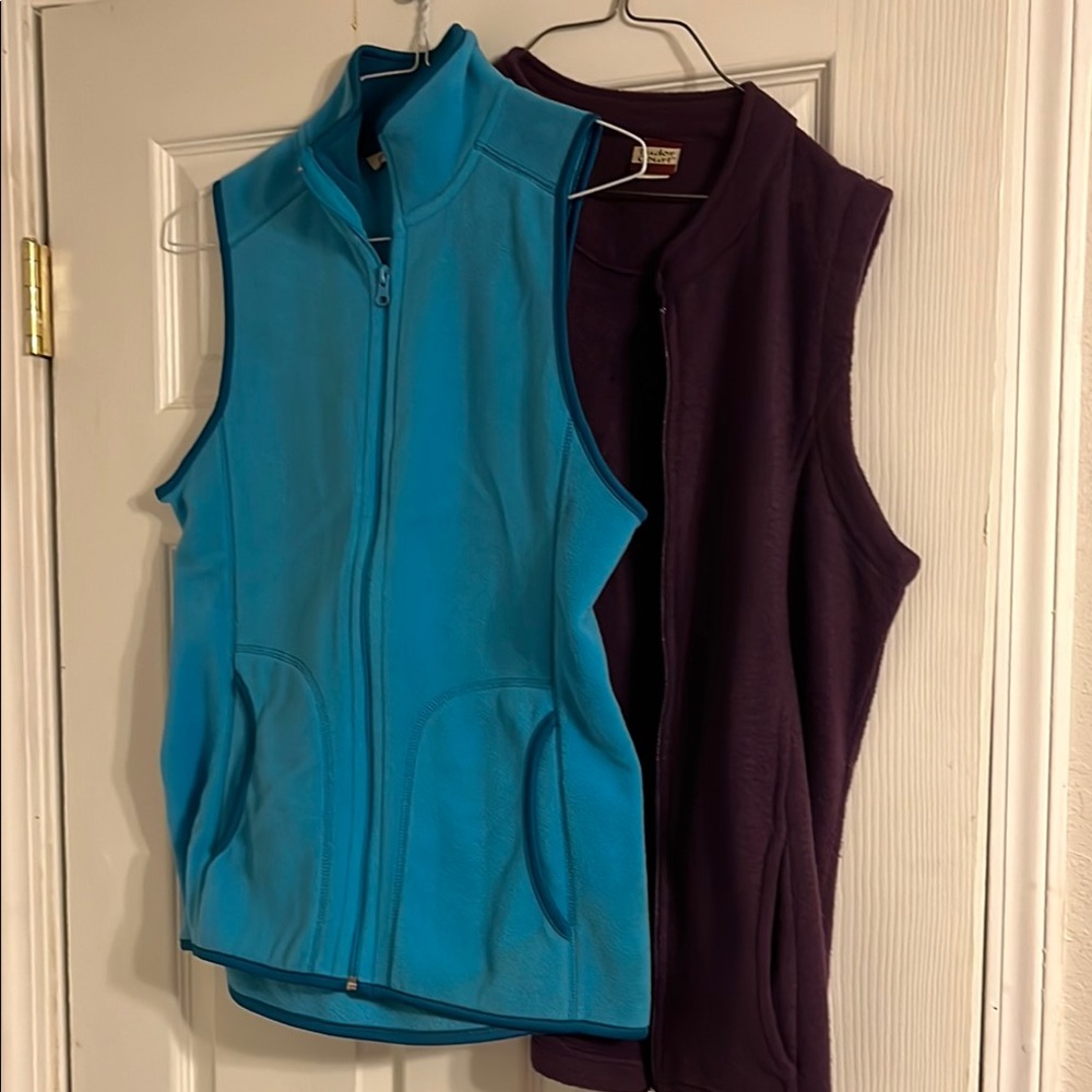 Blue and Purple Zip-Up Vests